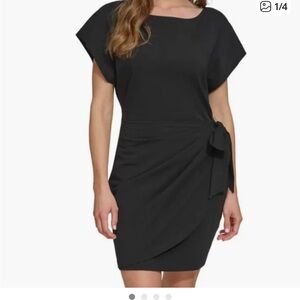 SOLD!!! DKNY Side Tie Short Sleeve StretchCotton Minidress NWT
